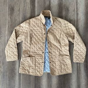 Eddie Bauer Tan Quilted Goose Down Jacket